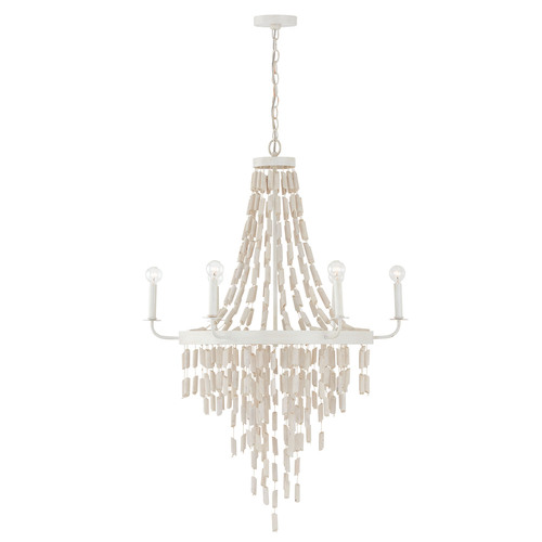 Capital Lighting Carissa 6-Light Chandelier in Organic White by Capital Lighting 447761OW
