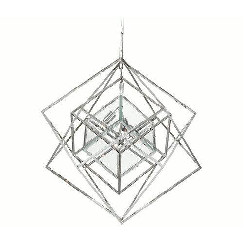Visual Comfort Signature Collection Kelly Wearstler Cubist Chandelier in Polished Nickel by VC Signature KW5021PNCG