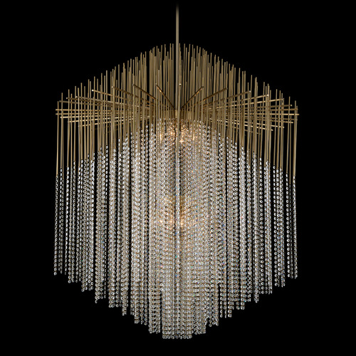 Allegri Crystal Estrella Brushed Champagne Gold Pendant Light
