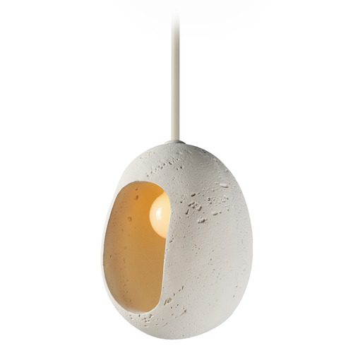 Et2 Luna Chaulk White LED Mini-Pendant Light with Oblong Shade