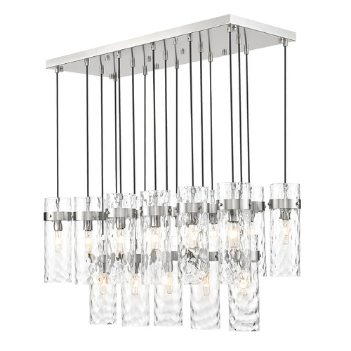 Z-Lite Fontaine Brushed Nickel Multi-Light Pendant with Cylindrical Shade