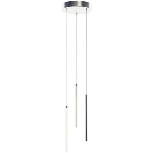 Afx Lighting Rosemont Satin Nickel LED Multi-Light Pendant with Cylindrical Shade