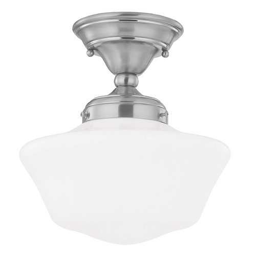 Design Classics Lighting 10-Inch Schoolhouse Ceiling Light in Satin Nickel Finish FAS-09 / GA10