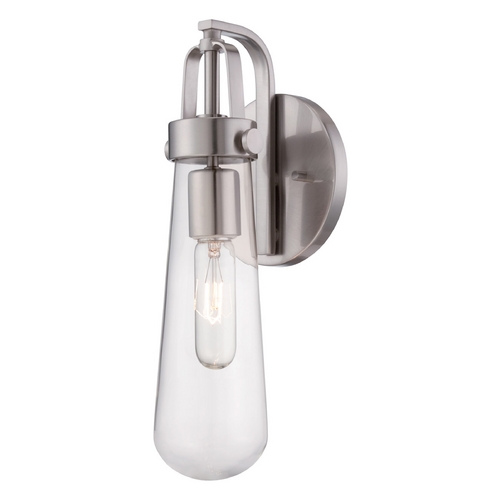 Nuvo Lighting Sconce Wall Light with Clear Glass in Brushed Nickel by Nuvo Lighting 60/5261