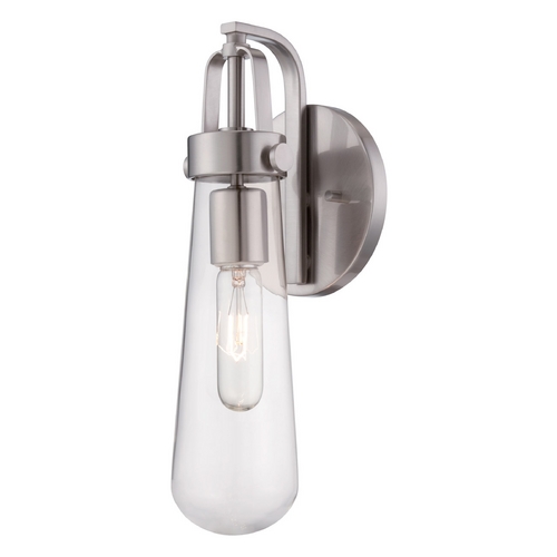 Sconce Wall Light with Clear Glass in Brushed Nickel by Nuvo Lighting