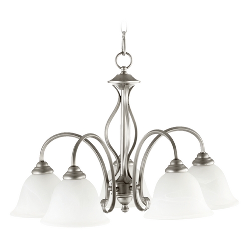 Quorum Lighting Spencer Classic Nickel Chandelier by Quorum Lighting 6410-5-64