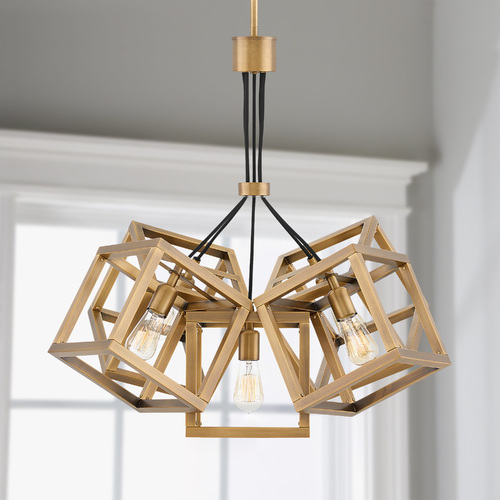 Ensemble Small Chandelier in Brushed Bronze by Fredrick Ramond