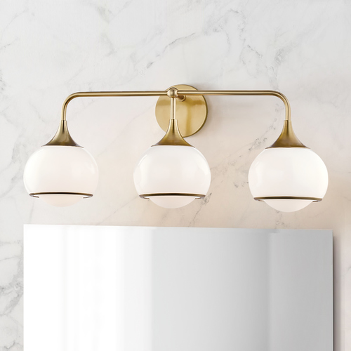 Mitzi by Hudson Valley Mitzi By Hudson Valley Mitzi Reese Aged Brass Sconce H281303-AGB