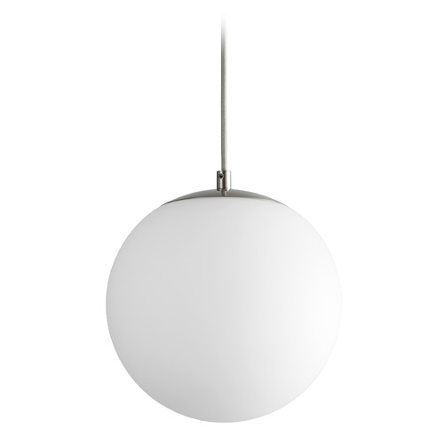 Luna 10-Inch LED Globe Pendant in Satin Nickel by Oxygen Lighting
