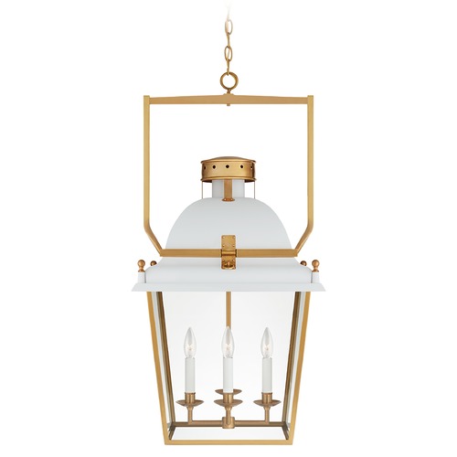 Visual Comfort Signature Collection Chapman & Myers Coventry Lantern in White & Brass by Visual Comfort Signature CHC5109WHTABCG