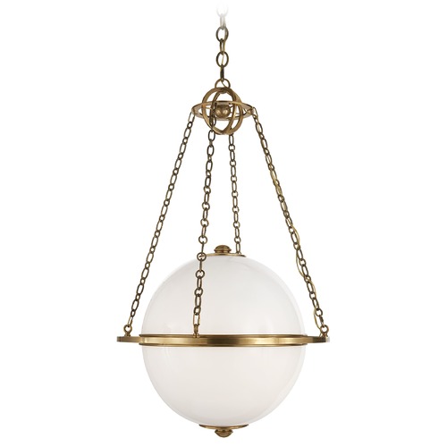 Visual Comfort Signature Collection E.F. Chapman Modern Globe Lantern in Antique Brass by Visual Comfort Signature CHC2135ABWG