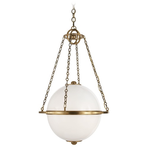 E.F. Chapman Modern Globe Lantern in Antique Brass by Visual Comfort Signature