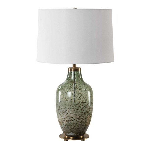 Uttermost Lighting The Uttermost Company Chianti Olive Green & Antique Brass Table Lamp with Empire Shade 30418-1
