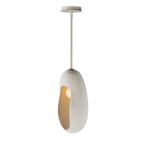 Luna Elongated Concrete LED Pendant in Chaulk White by ET2 Lighting