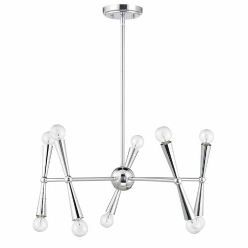10-Light Chandelier in Chrome by Meridian