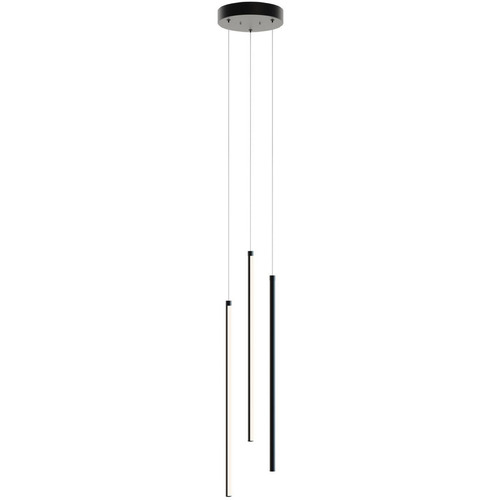 Afx Lighting Rosemont Black LED Multi-Light Pendant with Cylindrical Shade