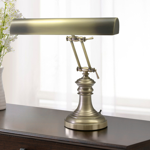 House of Troy Lighting Piano / Banker Lamp in Antique Brass Finish P14-204-AB