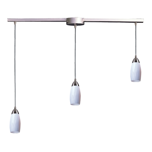 Elk Lighting Modern Multi-Light Pendant Light with Art Glass and 3-Lights 110-3L-WH