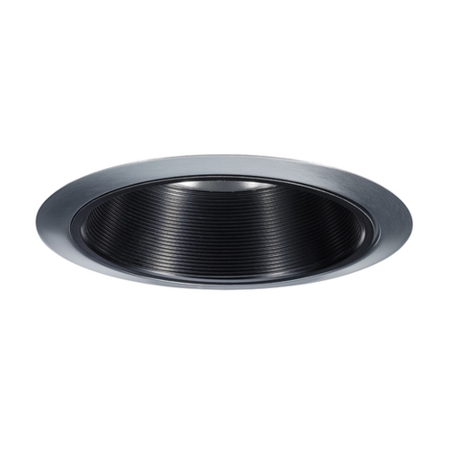 Juno Black Baffle Satin Chrome Recessed Trim - 6-Inch