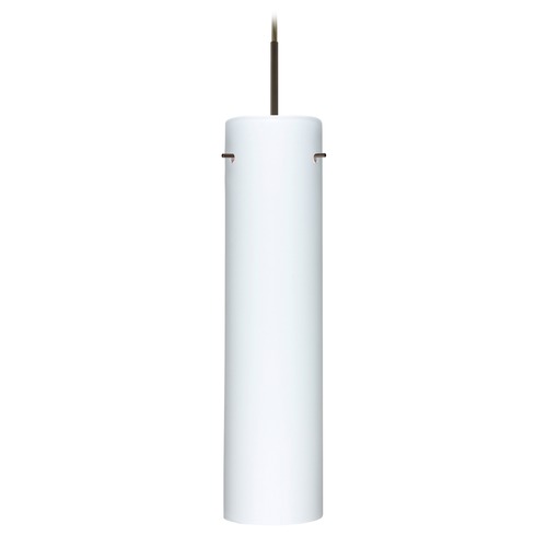 Besa Lighting Besa Lighting Stilo Bronze LED Mini-Pendant Light with Cylindrical Shade 1JT-722407-LED-BR