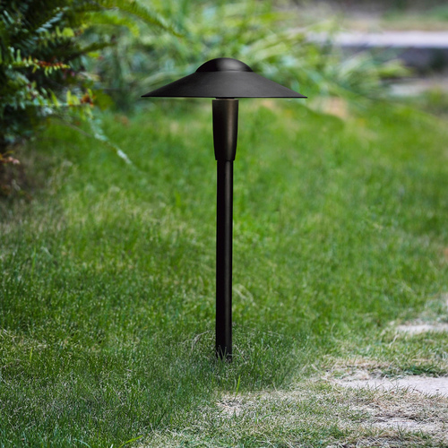 8-Inch Dome LED Path Light in Textured Black 3000K by Kichler Lighting