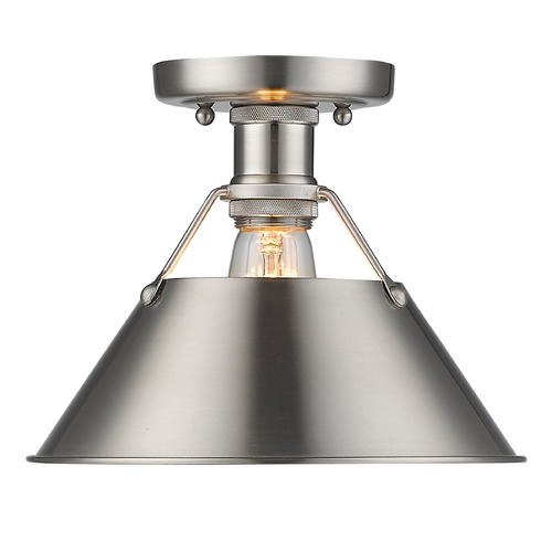 Orwell 10-Inch Semi-Flush Mount in Pewter by Golden Lighting