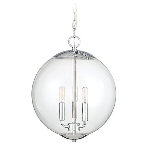 13.75-Inch Globe Pendant in Chrome by Meridian