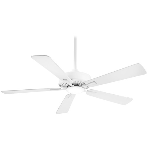 Contractor 52-Inch LED Ceiling Fan in Flat White by Minka Aire