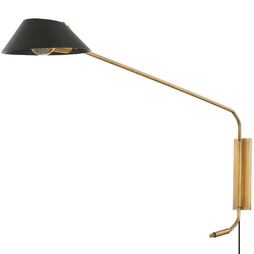 Troy Lighting Sacramento Patina Brass & Soft Black Swing Arm Lamp
