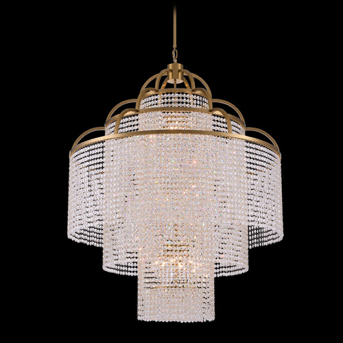 Allegri Crystal Torta True Brass Pendant Light