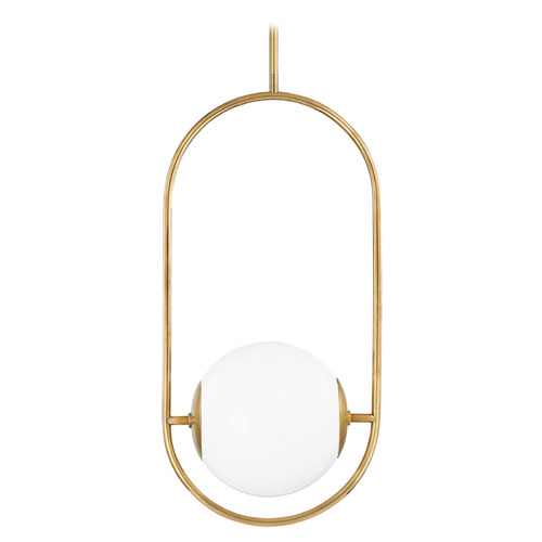 Corbett Lighting Everley Vintage Brass Pendant Light with Globe Shade