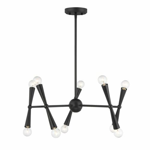 10-Light Chandelier in Matte Black by Meridian