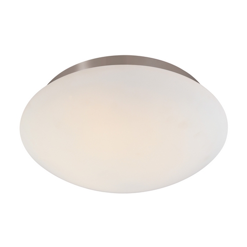 Sonneman Lighting Modern Flushmount Light with White Glass in Satin Nickel Finish 4153.13