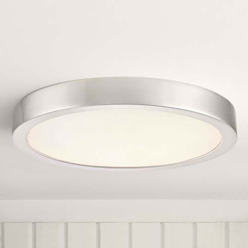 Design Classics Lighting Flat LED Light Surface Mount 8-Inch Round Satin Nickel 2700K 1199LM 8279-SN T16