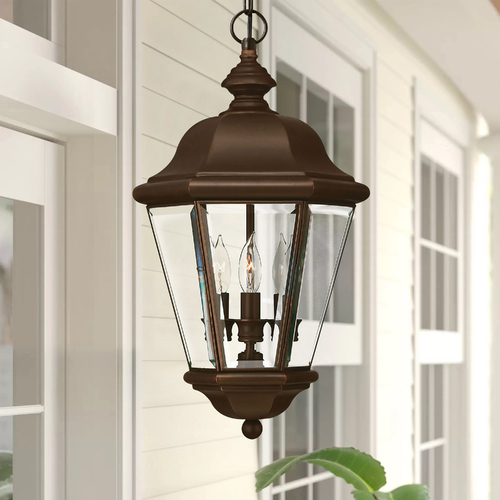 Hinkley Outdoor Hanging Light with Clear Glass in Copper Bronze Finish 2422CB