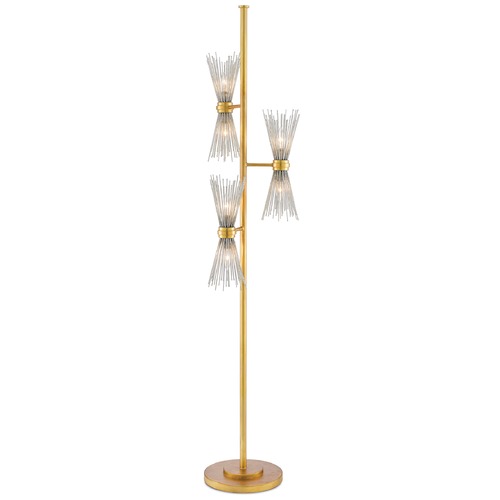 Currey and Company Lighting Novatude Floor Lamp in Antique Gold Leaf/Silver Leaf by Currey & Co 8000-0046