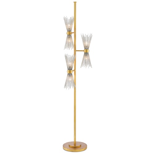 Novatude Floor Lamp in Antique Gold Leaf/Silver Leaf by Currey & Co