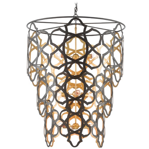 Currey and Company Lighting Mauresque Chandelier in Bronze Gold/Gold Leaf by Currey & Company 9000-0381
