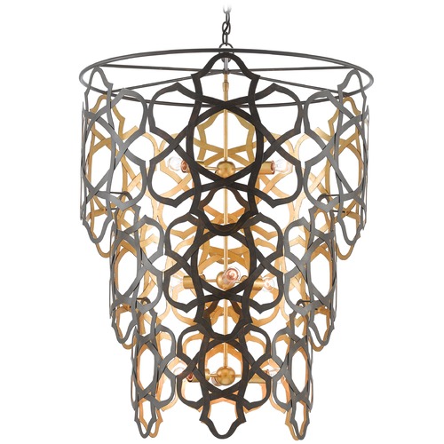 Mauresque Chandelier in Bronze Gold/Gold Leaf by Currey & Company