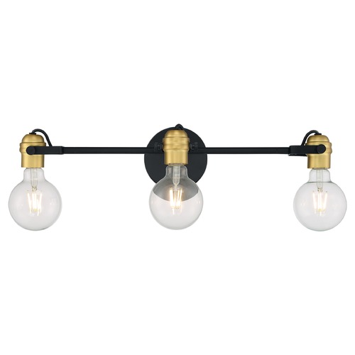 Satco Lighting Mantra Black & Brushed Brass Bathroom Light by Satco Lighting 60/6983