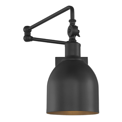 13.5-Inch High Adjustable Wall Sconce in Matte Black by Meridian