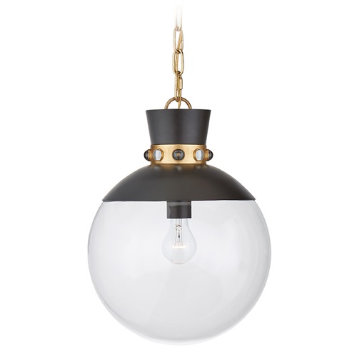Julie Neill Lucia Pendant in Matte Black & Gild by Visual Comfort Signature