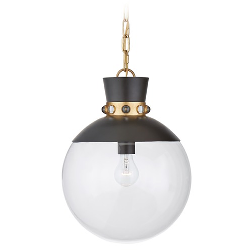 Visual Comfort Signature Collection Julie Neill Lucia Pendant in Matte Black & Gild by Visual Comfort Signature JN5051MBKGCG