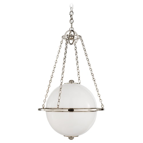 E.F. Chapman Modern Globe Lantern in Nickel by Visual Comfort Signature