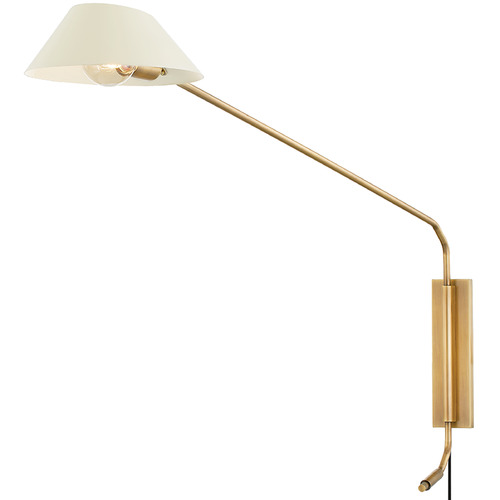 Troy Lighting Troy Lighting Sacramento Patina Brass & Soft Sand Swing Arm Lamp PTL8128-PBR/SSD