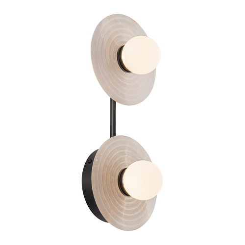 Dahlia LED 2-Light Alabaster Wall Sconce in Bronze by Alora Lighting