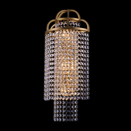 Allegri Crystal Torta True Brass Sconce