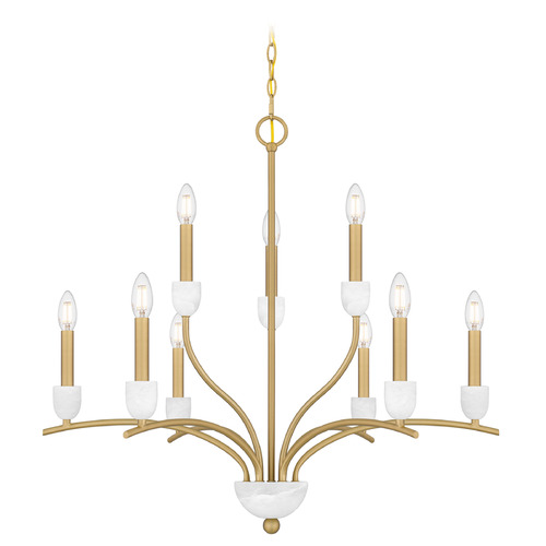 Quoizel Lighting Frida Aged Brass & White Onyx Chandelier