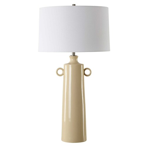 The Uttermost Company Florero Pale Yellow & Brushed Nickel Table Lamp with Empire Shade