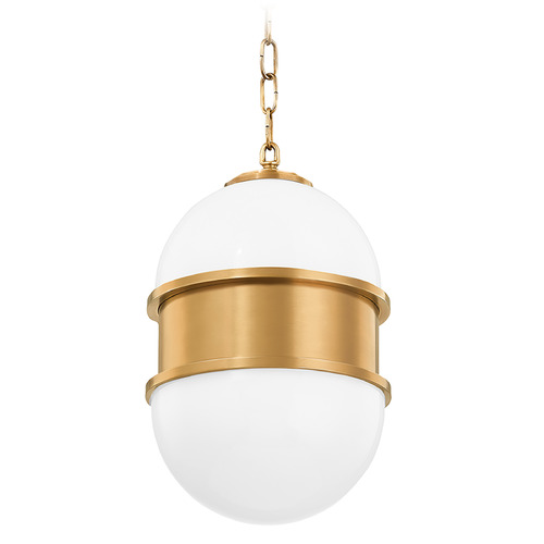 Corbett Lighting Broomley Vintage Brass Mini-Pendant Light with Bowl / Dome Shade